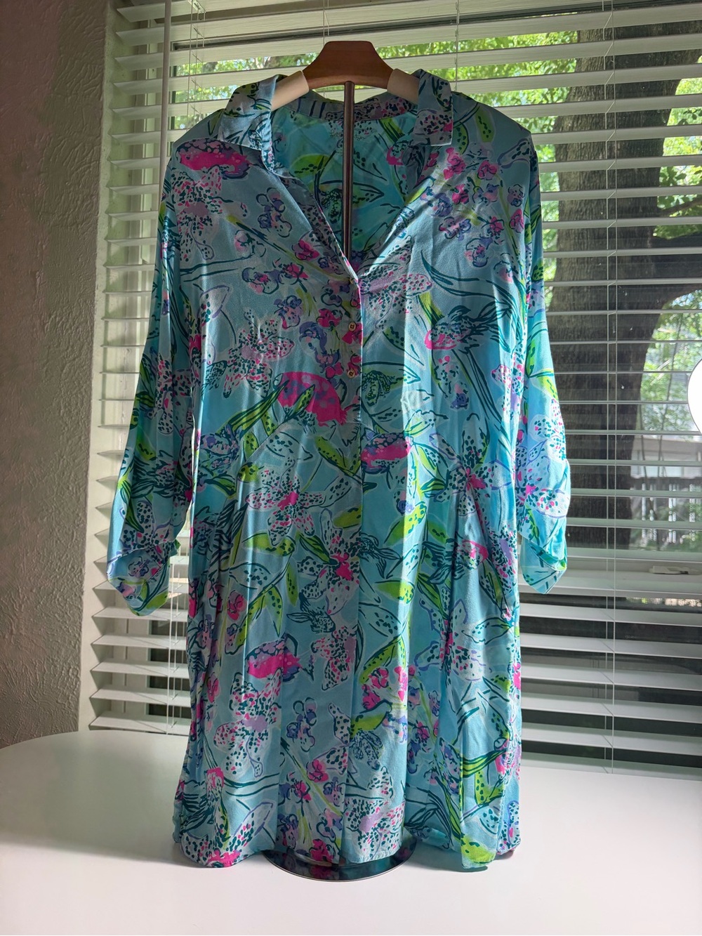Lilly Pulitzer Blue Tropical Floral Shift Dress